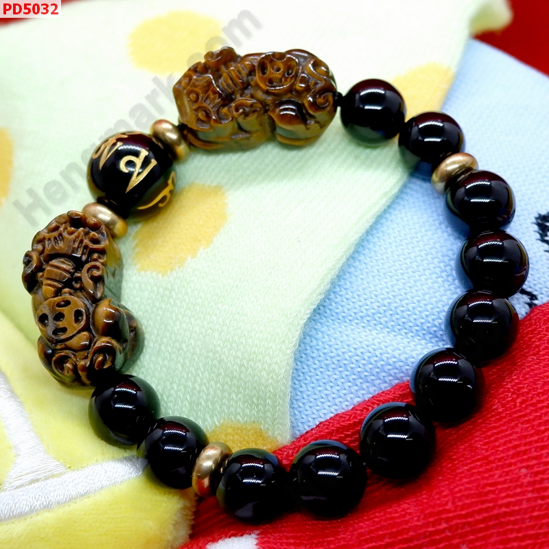 PD5032 สร้อยข้อมือปี่เซียะหินไทเกอร์อายคู่ ราคา 599 บาท http://ww2.hengmark.com/view_product/PD5032.htm