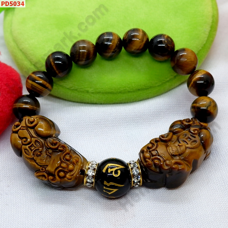 PD5034 สร้อยข้อมือปี่เซียะหินไทเกอร์อายคู่  ราคา 859 บาท http://ww2.hengmark.com/view_product/PD5034.htm