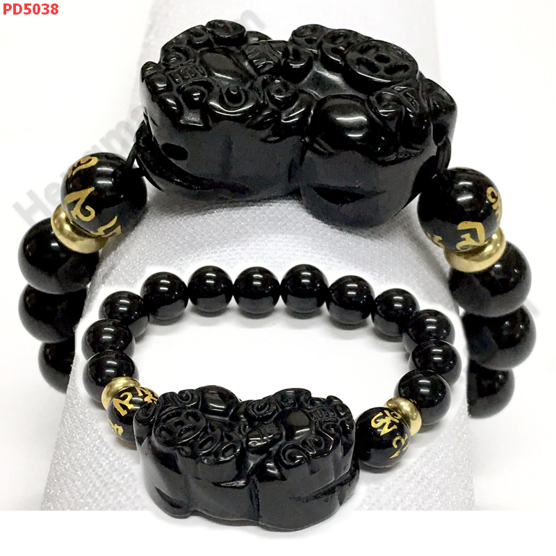PD5038 สร้อยข้อมือปี่เซียะหินดำ+คาถาทิเบต  ราคา 529 บาท http://ww2.hengmark.com/view_product/PD5038.htm
