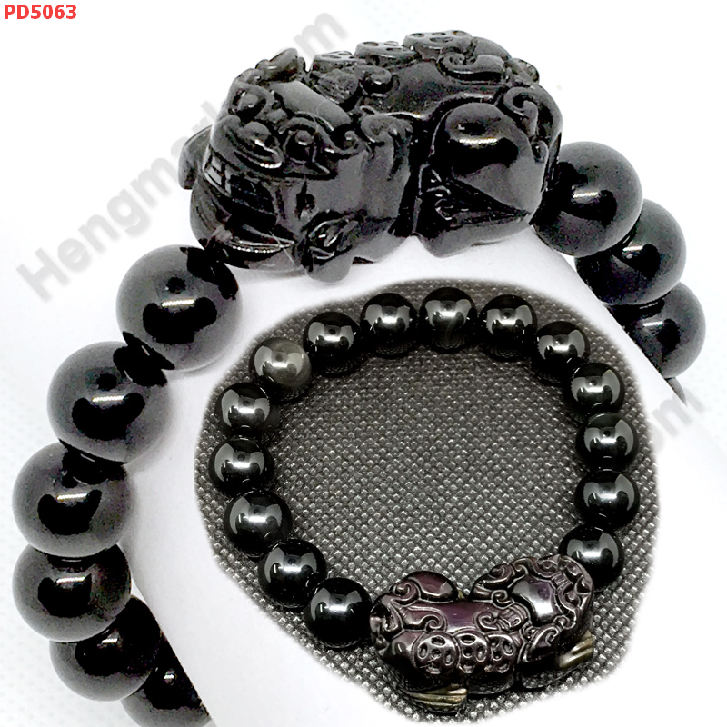 PD5063 สร้อยข้อมือปี่เซียะหินอ๊อบซิเดียนสีดำ ราคา 599 บาท http://ww2.hengmark.com/view_product/PD5063.htm