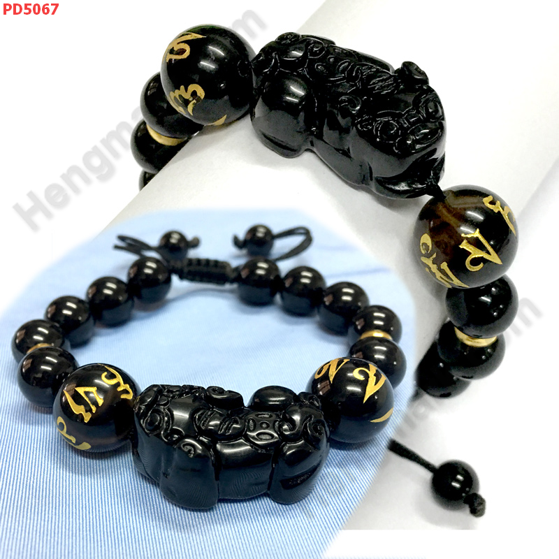 PD5067 สร้อยข้อมือปี่เซียะหินดำ+คาถาทิเบต ราคา 599 บาท http://ww2.hengmark.com/view_product/PD5067.htm