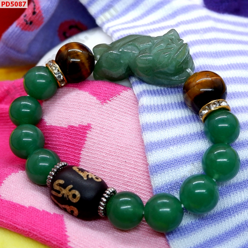 PD5087 สร้อยข้อมือปี่เซียะหยกเขียว+ไทเกอร์อาย ราคา 599 บาท http://ww2.hengmark.com/view_product/PD5087.htm