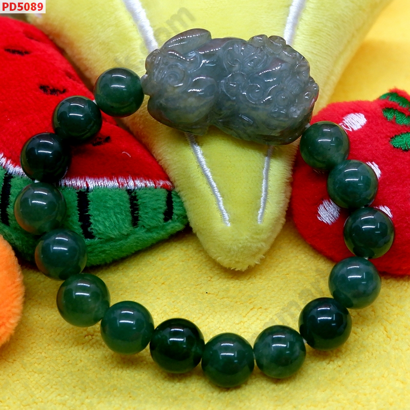 PD5089 สร้อยข้อมือปี่เซียะหยกเขียวเทาเกรดA ราคา 599 บาท http://ww2.hengmark.com/view_product/PD5089.htm