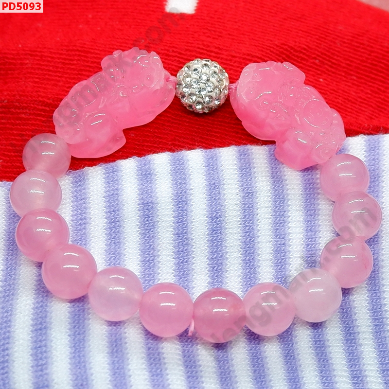 PD5093 สร้อยข้อมือปี่เซียะคู่หินสีชมพูเข้ม ราคา 599 บาท http://ww2.hengmark.com/view_product/PD5093.htm