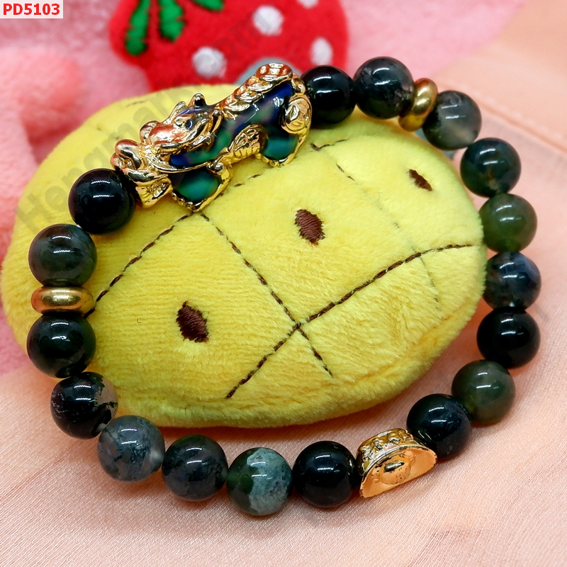 PD5103  สร้อยข้อมือปี่เซียะสีทองลงยา เปลี่ยนสีได้ ราคา 559 บาท http://ww2.hengmark.com/view_product/PD5103.htm