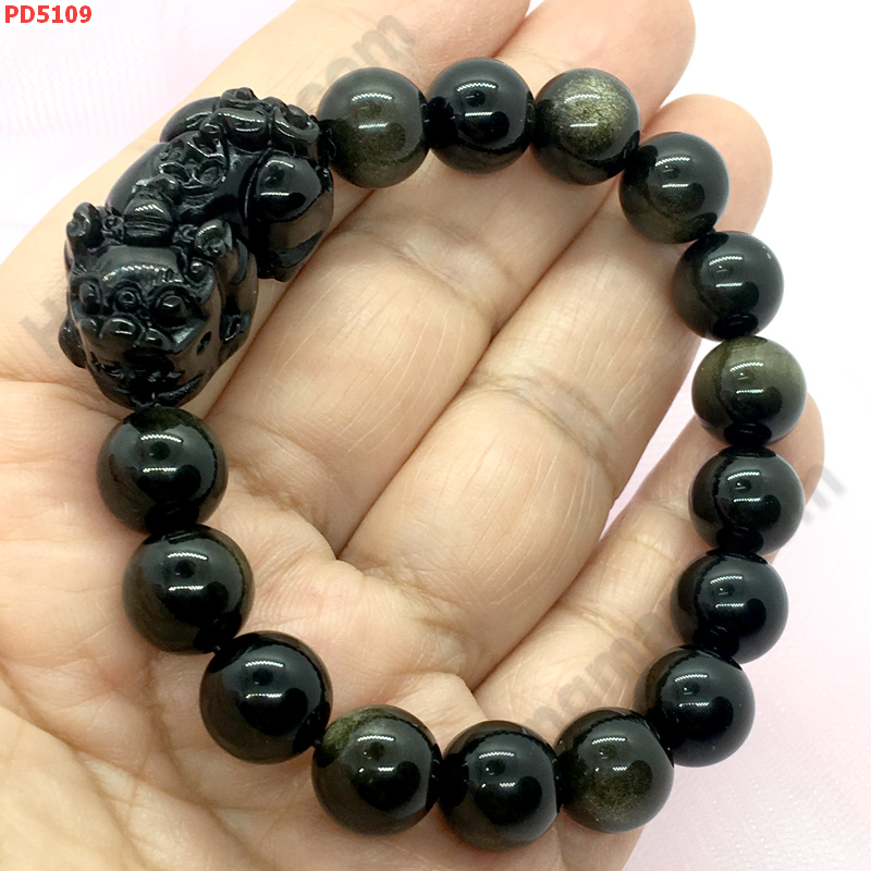 PD5109 สร้อยข้อมือปี่เซียะหินอ๊อบซิเดียนดำ ราคา 599 บาท http://ww2.hengmark.com/view_product/PD5109.htm