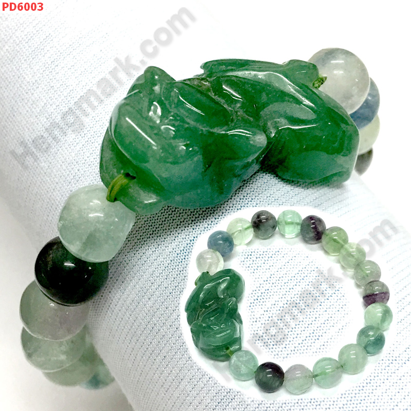 PD6003 สร้อยข้อมือปี่เซียะหยกเขียว ฟลูออไร้ท์ ราคา 649 บาท http://ww2.hengmark.com/view_product/PD6003.htm