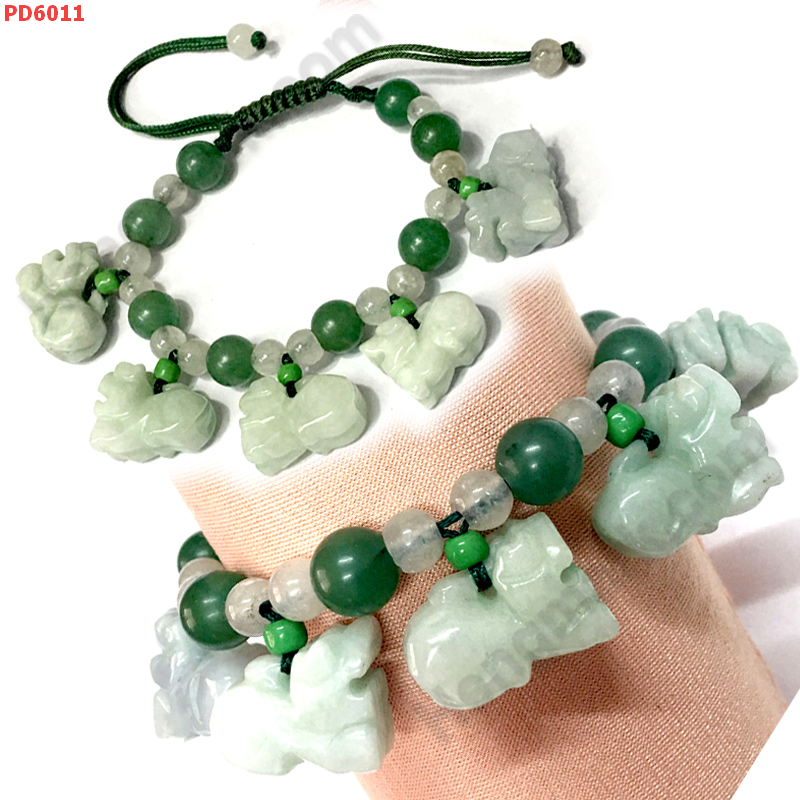 PD6011 สร้อยข้อมือปี่เซียะหยก 5 ตัว ราคา 699 บาท http://ww2.hengmark.com/view_product/PD6011.htm