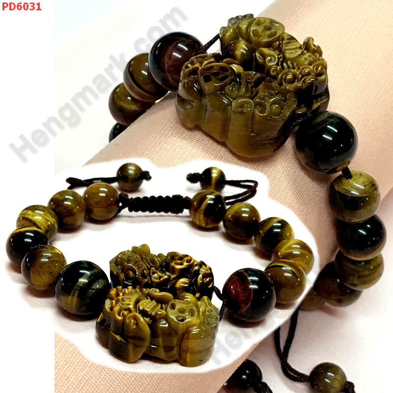 PD6031 สร้อยข้อมือปี่เซียะคู่ หินไทเกอร์อายสร้อยเชือก ราคา 669 บาท http://ww2.hengmark.com/view_product/PD6031.htm