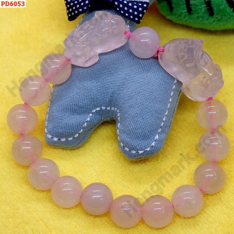 PD6053 สร้อยข้อมือปี่เซียะคู่ หินโรสควอตซ์ ราคา 629 บาท http://ww2.hengmark.com/view_product/PD6053.htm
