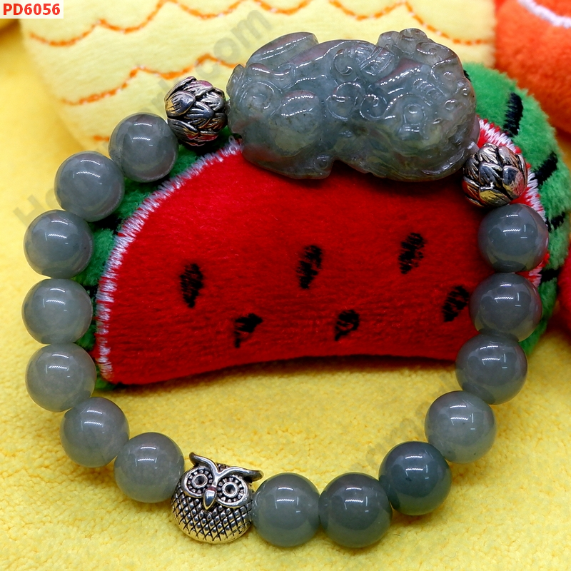PD6056 สร้อยข้อมือปี่เซียะหยกเขียวเทาเกรดA ราคา 669 บาท http://ww2.hengmark.com/view_product/PD6056.htm