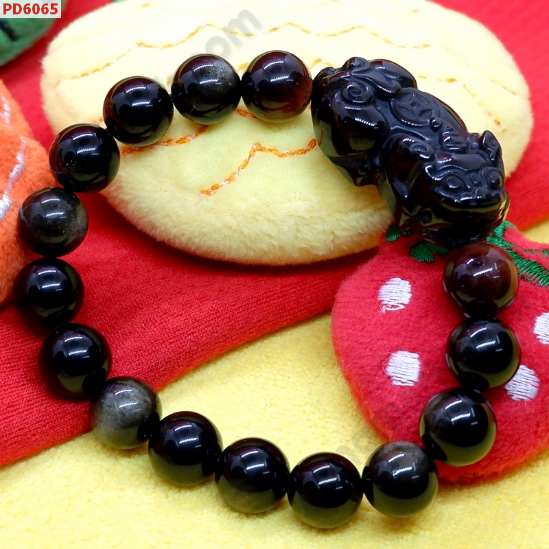 PD6065 สร้อยข้อมือปี่เซียะหินอ๊อพซิเดียนดำ ราคา 629 บาท http://ww2.hengmark.com/view_product/PD6065.htm
