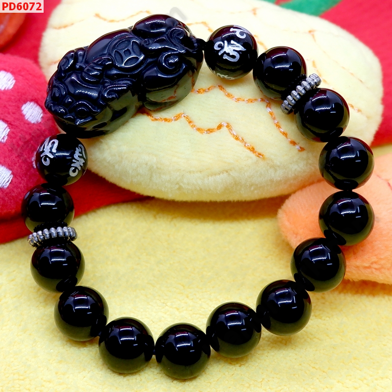 PD6072 สร้อยข้อมือปี่เซียะอ๊อบซิเดียนดำ+คาถา ราคา 629 บาท http://ww2.hengmark.com/view_product/PD6072.htm