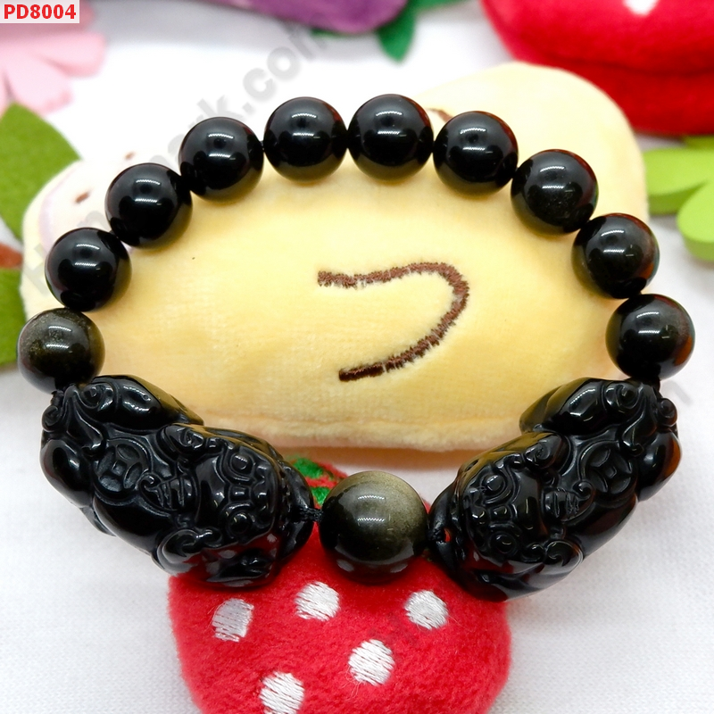 PD8004 สร้อยข้อมือปี่เซียะคู่หินอ๊อบซิเดียนดำ ราคา 849 บาท http://ww2.hengmark.com/view_product/PD8004.htm