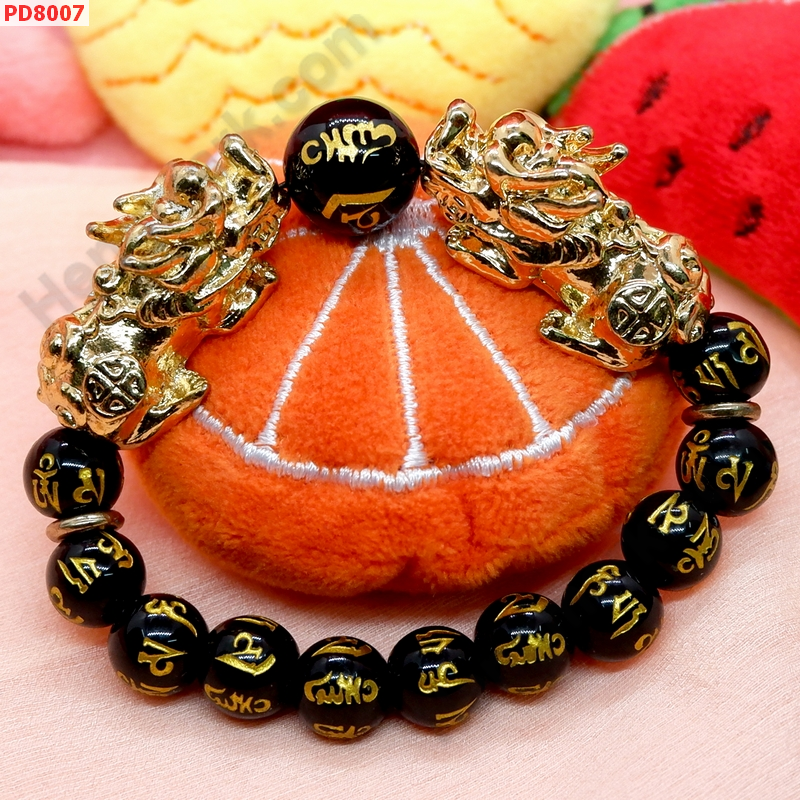 PD8007 สร้อยข้อมือปี่เซียะทองคู่+คาถาทิเบต ราคา 849 บาท http://ww2.hengmark.com/view_product/PD8007.htm