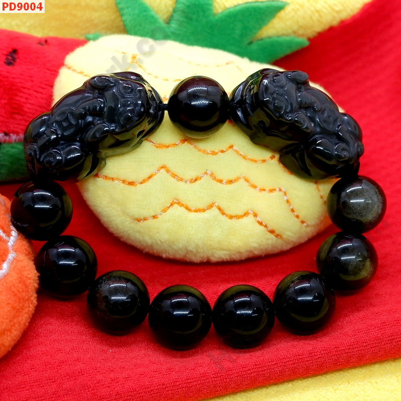 PD9004 สร้อยข้อมือปี่เซียะคู่หินอ๊อบซิเดียนดำ ราคา 929 บาท http://ww2.hengmark.com/view_product/PD9004.htm