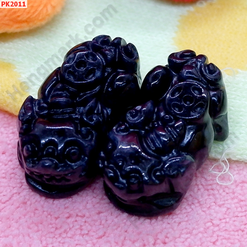 PK2011 ปี่เซียะคู่ หินอะเกตสีดำ ราคา 400 บาท http://ww2.hengmark.com/view_product/PK2011.htm