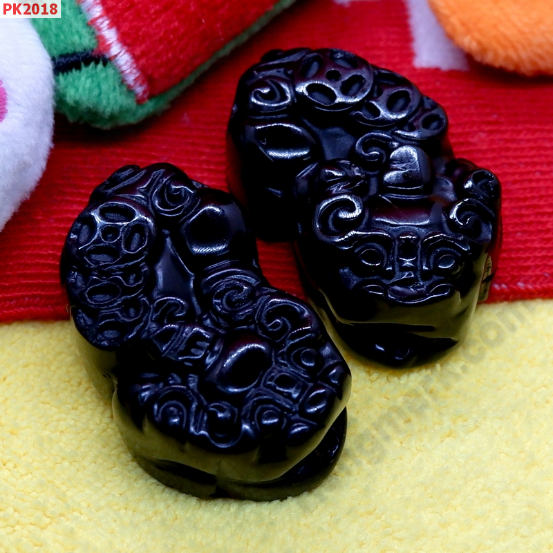 PK2018 ปี่เซียะคู่ หินอะเกตดำ ราคา 500 บาท http://ww2.hengmark.com/view_product/PK2018.htm