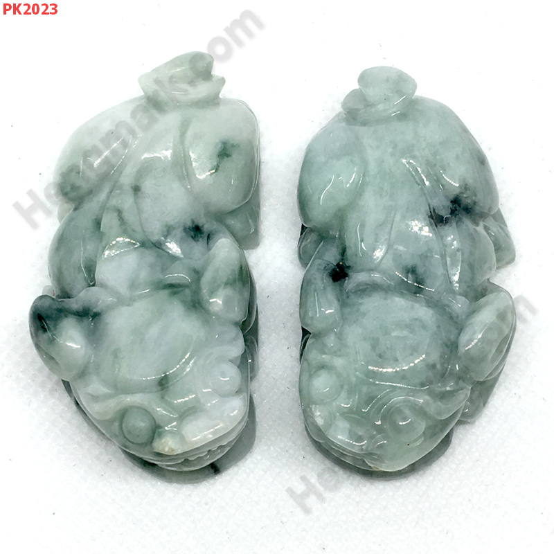 PK2023 ปี่เซียะหยกคู่ตั้งโต๊ะ แบบหมอบ ราคา 500 บาท http://ww2.hengmark.com/view_product/PK2023.htm