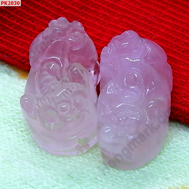 PK2030 ปี่เซียะหินโรสควอตซ์สีชมพู คู่ ราคา 400 บาท http://ww2.hengmark.com/view_product/PK2030.htm