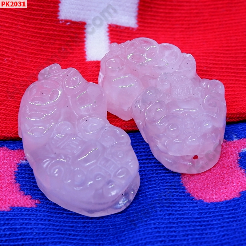 PK2031 ปี่เซียะหินโรสควอตซ์สีชมพู คู่ ราคา 600 บาท http://ww2.hengmark.com/view_product/PK2031.htm