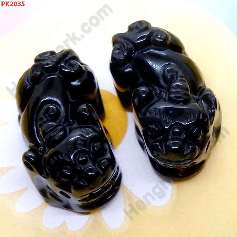 PK2035 ปี่เซียะหินอ๊อบซิเดียนดำ คู่ ราคา 400 บาท http://ww2.hengmark.com/view_product/PK2035.htm