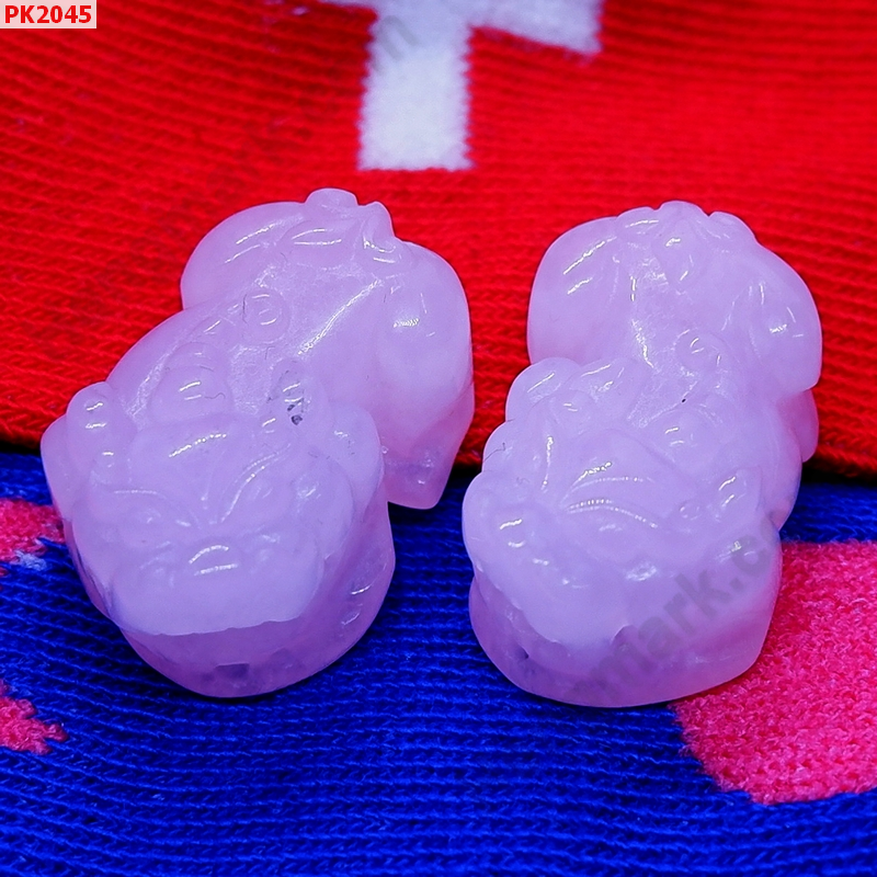 PK2045 ปี่เซียะคู่ หินโรสควอตซ์สีชมพูอ่อน ราคา 400 บาท http://ww2.hengmark.com/view_product/PK2045.htm