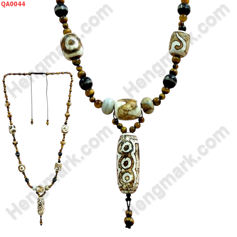 QA0044 สร้อยคอหินทิเบต 5 ตา+หลายลาย ราคา 1399 บาท http://ww2.hengmark.com/view_product/QA0044.htm