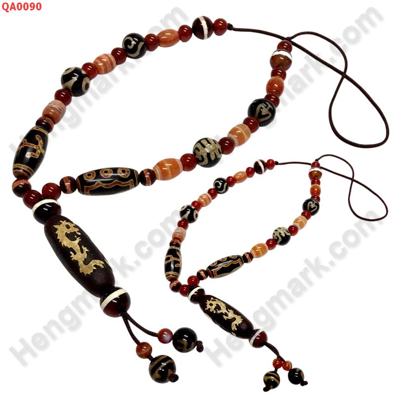 QA0090 สร้อยคอหินทิเบตมังกรคู่+หลายลาย ราคา 3699 บาท http://ww2.hengmark.com/view_product/QA0090.htm