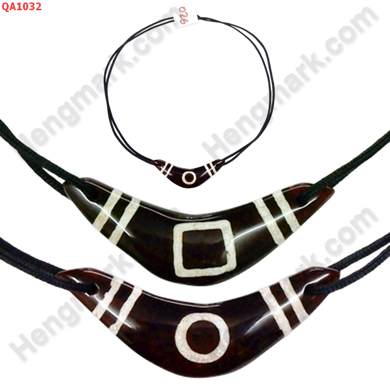 QA1032 สร้อยคอหินทิเบตรูปบูมเมอแรง ลาย1 ตาฟ้าดิน ราคา 449 บาท http://ww2.hengmark.com/view_product/QA1032.htm