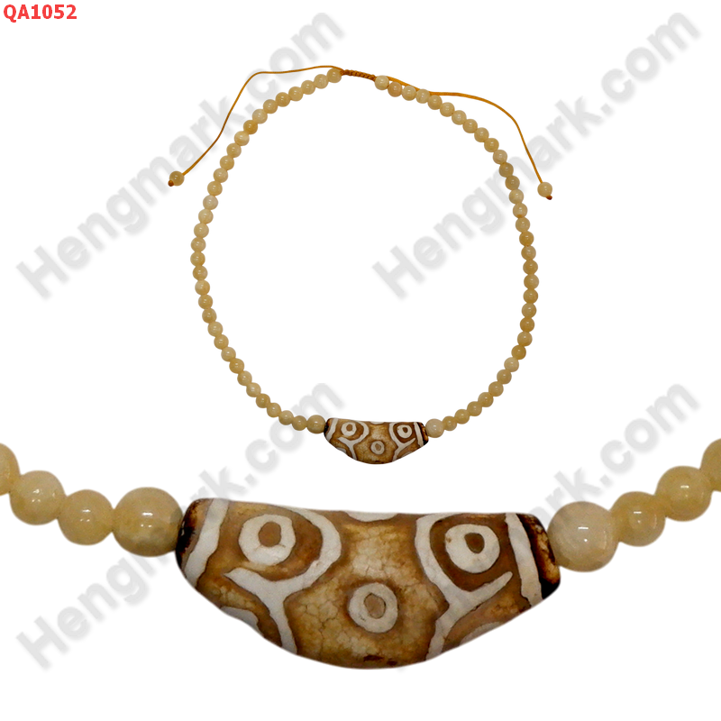 QA1052 สร้อยคอหินทิเบต ลาย9 ตาร้อยด้วยหยกเหลือง ราคา 699 บาท http://ww2.hengmark.com/view_product/QA1052.htm
