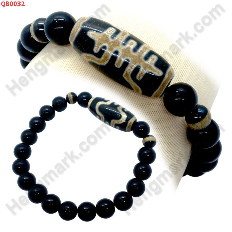 QB0032 สร้อยข้อมือหินDZI ลายอายุยืน+หมอยา ราคา 299 บาท http://ww2.hengmark.com/view_product/QB0032.htm
