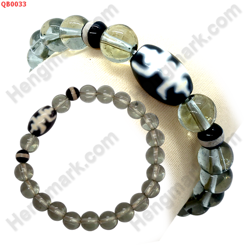 QB0033 สร้อยข้อมือหินDZI ลายอายุยืน+หมอยา ราคา 199 บาท http://ww2.hengmark.com/view_product/QB0033.htm