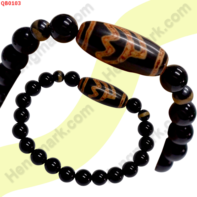 QB0103 สร้อยข้อมือหินDZI ลายดอกบัว ราคา 299 บาท http://ww2.hengmark.com/view_product/QB0103.htm