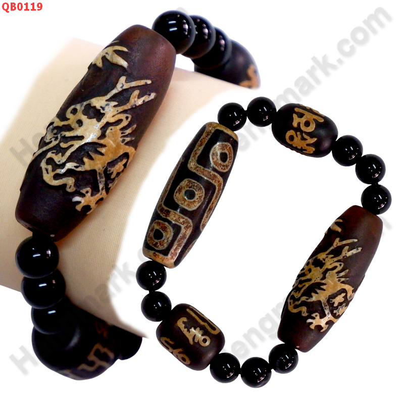 QB0119 สร้อยข้อมือหินทิเบต 9 ตา มังกร และคาถาทิเบต ราคา 799 บาท http://ww2.hengmark.com/view_product/QB0119.htm
