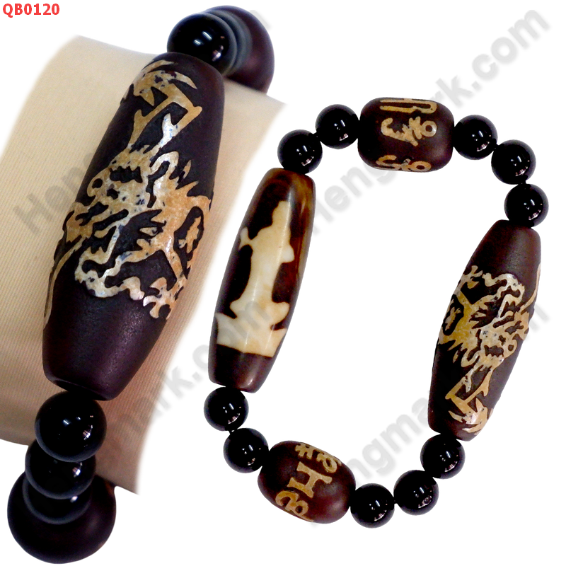 QB0120 สร้อยข้อมือหินทิเบต เจ้าแม่กวนอิม, มังกร และคาถาทิเบต ราคา 799 บาท http://ww2.hengmark.com/view_product/QB0120.htm