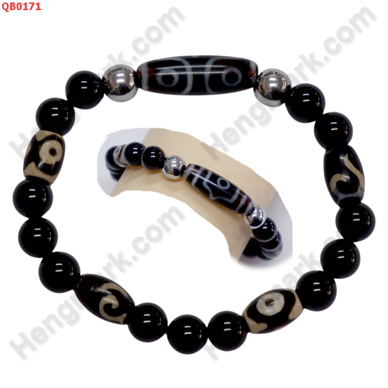 QB0171 สร้อยข้อมือหินทิเบต ลาย 3 ตา ลายลึก ราคา 479 บาท http://ww2.hengmark.com/view_product/QB0171.htm