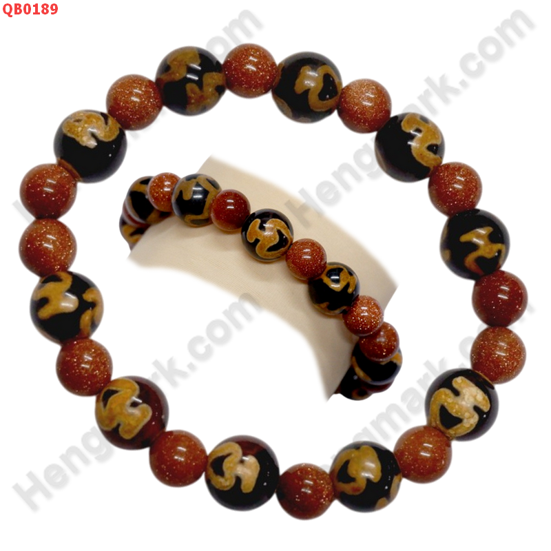 QB0189 สร้อยข้อมือหินทิเบต  ลายแก้ววิเศษ 10 เม็ด ราคา 499 บาท http://ww2.hengmark.com/view_product/QB0189.htm