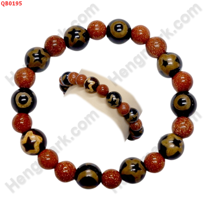 QB0195 สร้อยข้อมือหินทิเบต  ลายดาว 10 เม็ด ราคา 499 บาท http://ww2.hengmark.com/view_product/QB0195.htm