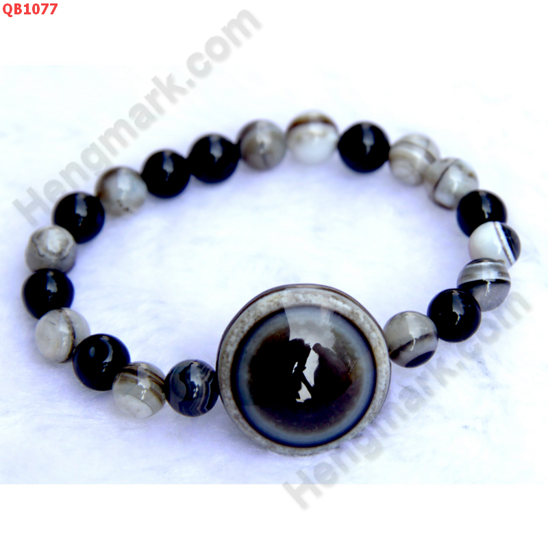 QB1077 สร้อยข้อมือหิน ตาสวรรค์ ตามังกร ร้อยกับหินอะเก็ต ราคา 299 บาท http://ww2.hengmark.com/view_product/QB1077.htm