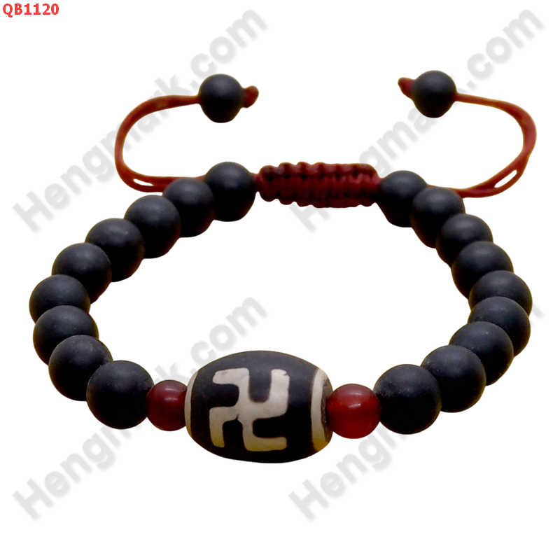 QB1120 สร้อยข้อมือหินDZI สวัสดิกะ ราคา 199 บาท http://ww2.hengmark.com/view_product/QB1120.htm