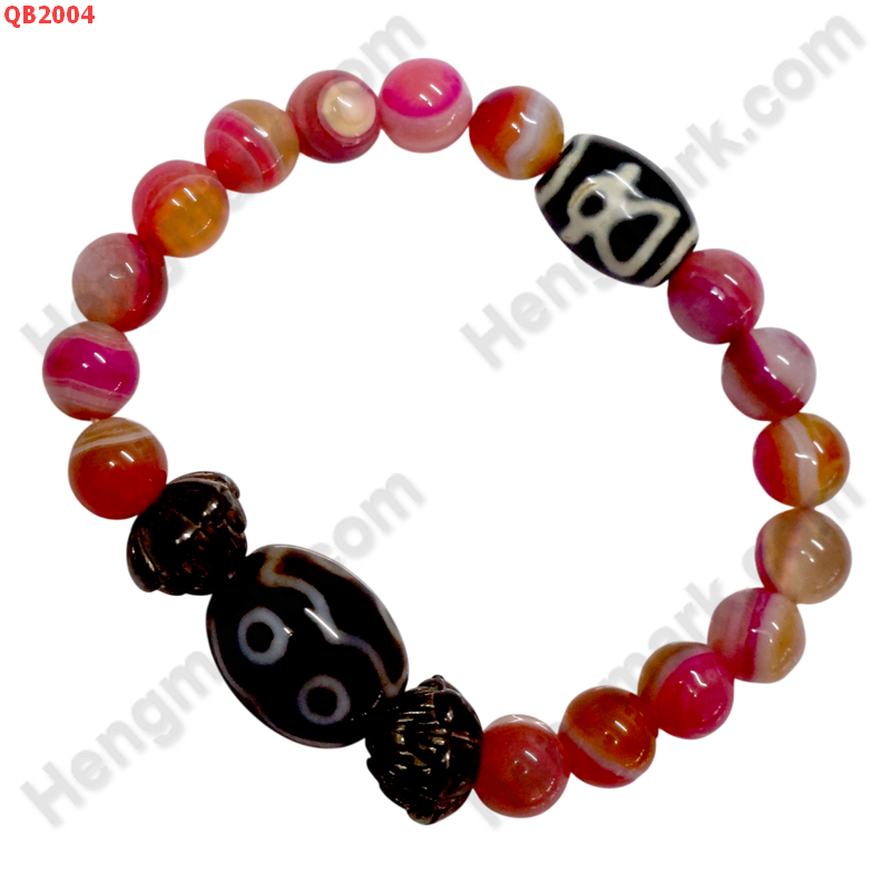 QB2004 สร้อยข้อมือหินDZI 7 ตา และ ไฉ่ซิงเอี๊ย ราคา 599 บาท http://ww2.hengmark.com/view_product/QB2004.htm