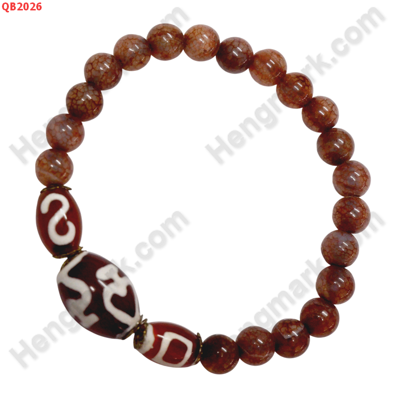 QB2026 สร้อยข้อมือหินDZI  แก้ววิเศษ ตะขอ และ 1 ตา ราคา 299 บาท http://ww2.hengmark.com/view_product/QB2026.htm
