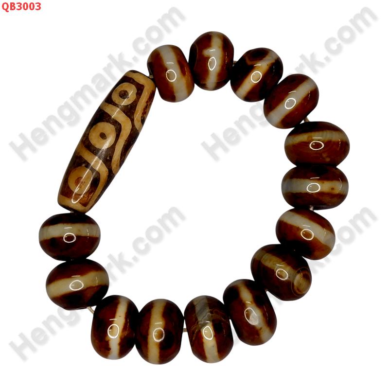 QB3003 สร้อยข้อมือหินDZI 9 ตา และ หมอยา ราคา 1599 บาท http://ww2.hengmark.com/view_product/QB3003.htm