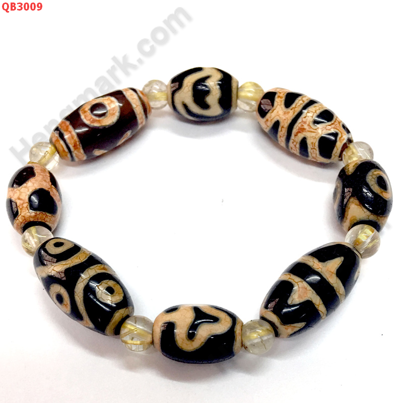 QB3009 สร้อยข้อมือหินDZI 8 เม็ดและไหมทอง ราคา 1129 บาท http://ww2.hengmark.com/view_product/QB3009.htm