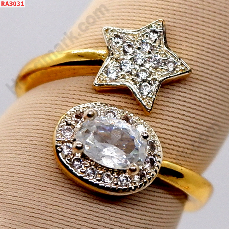 RA3031 แหวนทองเคลือบแก้ว ลายดาว ราคา 199 บาท http://ww2.hengmark.com/view_product/RA3031.htm