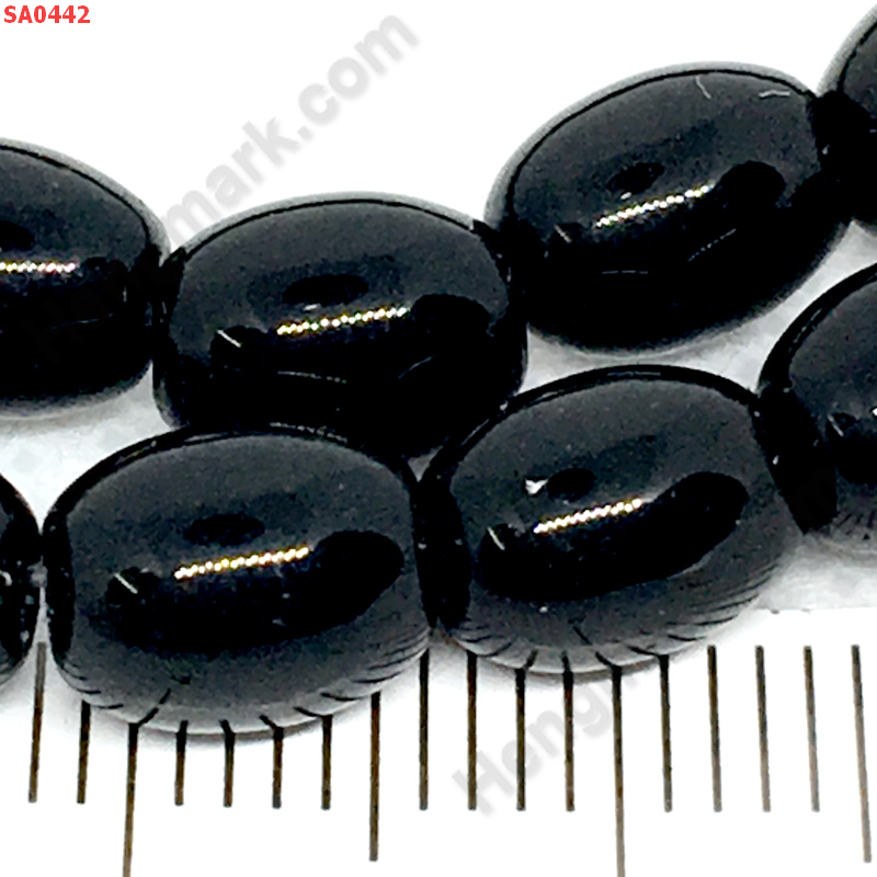SA0442 หินอะเกตดำ เม็ดรี  ราคา 5 บาท http://ww2.hengmark.com/view_product/SA0442.htm