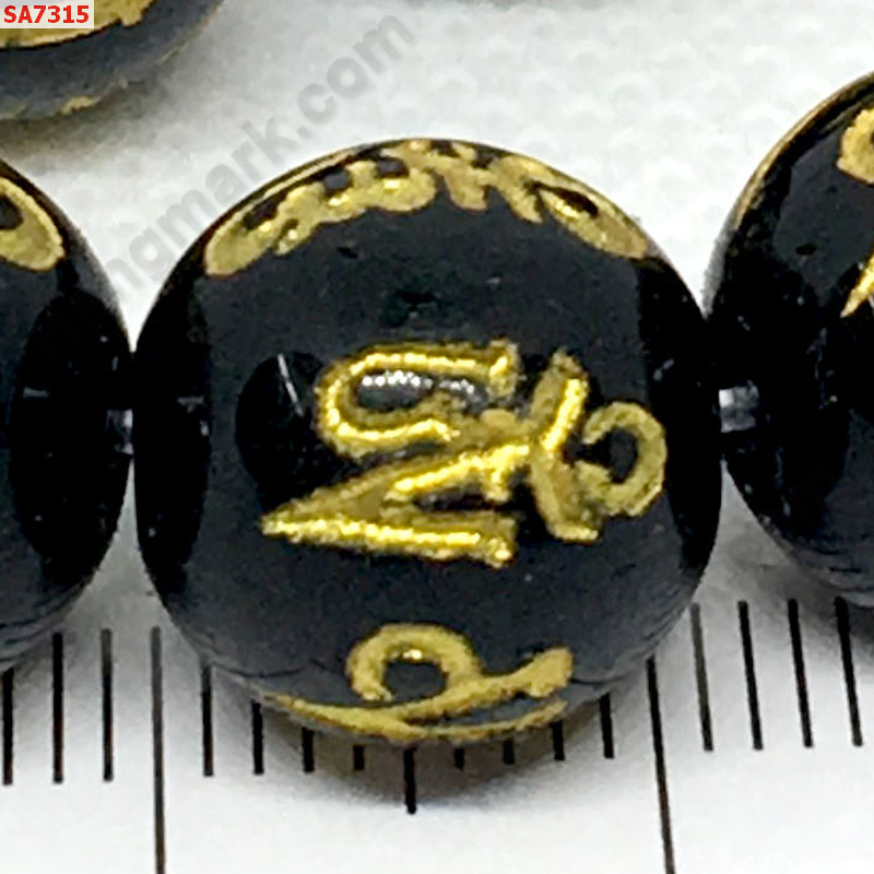 SA7315 หินอะเกตดำลายคาถาทิเบตทอง12 มม. ราคา 40 บาท http://ww2.hengmark.com/view_product/SA7315.htm