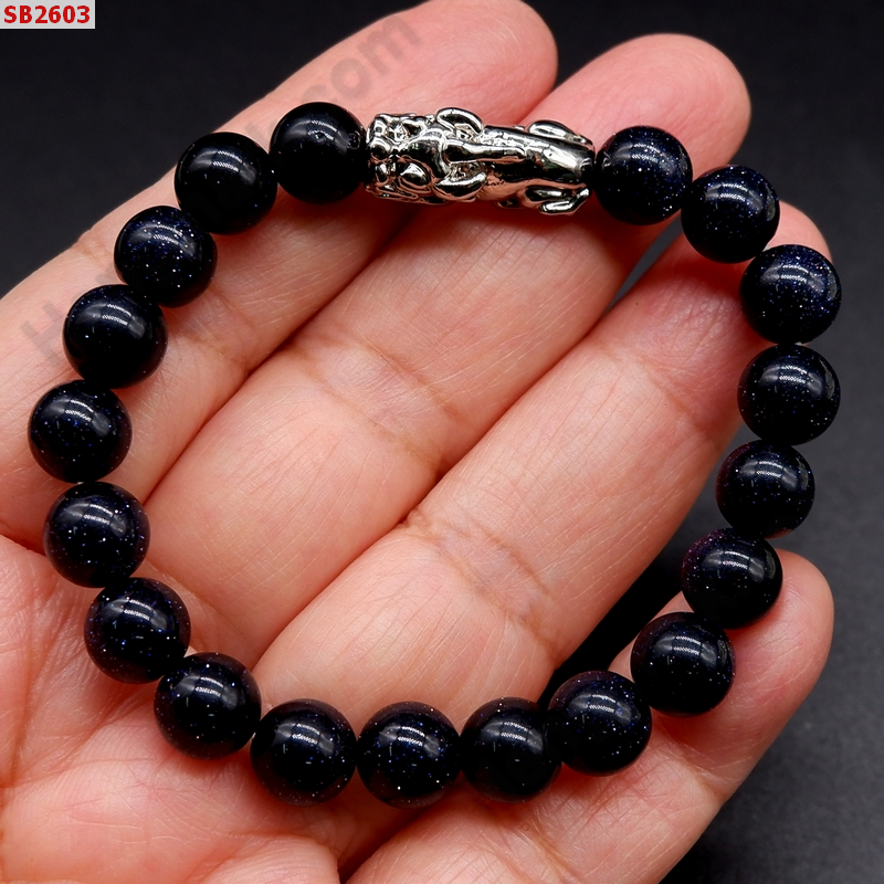 SB2603 สร้อยช้อมือหินหินทรายเงิน+ปี่เซียะสีเงิน ราคา 279 บาท http://ww2.hengmark.com/view_product/SB2603.htm