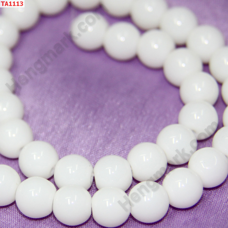 TA1113 ลูกปัดแก้วขาวนม ราคา 5 บาท http://ww2.hengmark.com/view_product/TA1113.htm